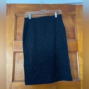 Madewell Navy Speckled Pencil Skirt, side slit Size S